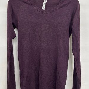 lululemon athletica Long-Sleeve Crewneck Top in Deep Plum
